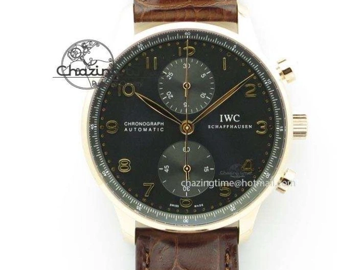 MIROTIME 0423 Portuguese Real PR IW500127 RG ZF 1:1 Best Edition Grey Red Dial On Brown Leather Strap A52010 V AllSeason 7331